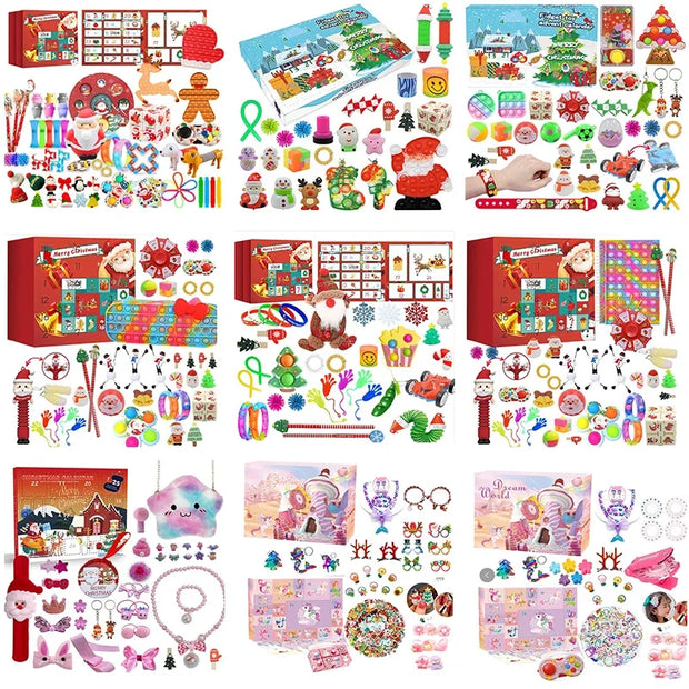 Christmas Advent Calendar Gift Box for Kids DIY Jewelry Anti Stress Fidget Box 24Day Countdown Calendar Christmas Gift navidad