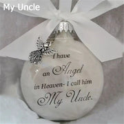 Home Decoration Xmas I Have An Angel In Heaven Memorial Ornament Family Pendant Hanging Ornaments Feather Ball