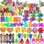 52/120Pcs Kids Birthday Party favors Pinata Stuffed Toy Finger Skateboard Stress Relief Toys Carnival Prize Pinata Filler Gift