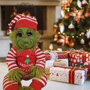 Christmas Grinch Baby Toys Silicone Grinch Doll Soft Christmas Plush Doll Green Hair Monster Plush Toy Children Doll Xmas Decor