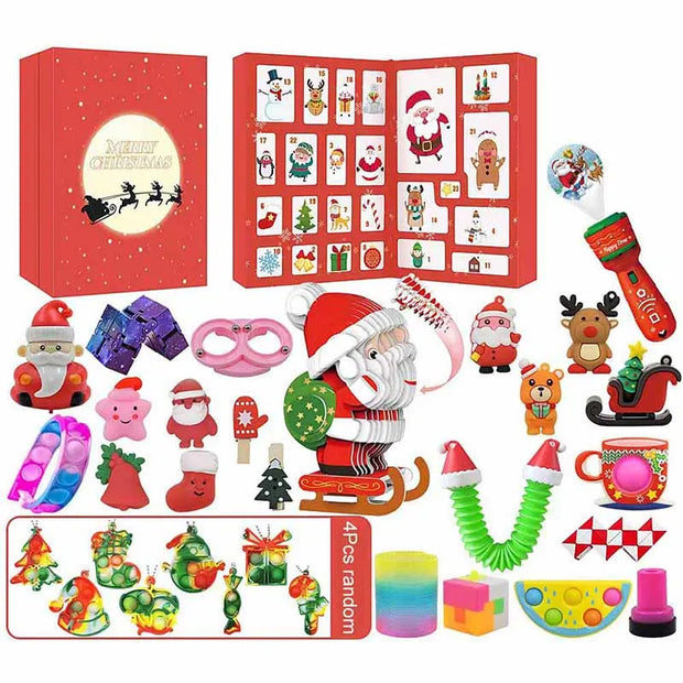 Christmas Advent Calendar Gift Box for Kids DIY Jewelry Anti Stress Fidget Box 24Day Countdown Calendar Christmas Gift navidad