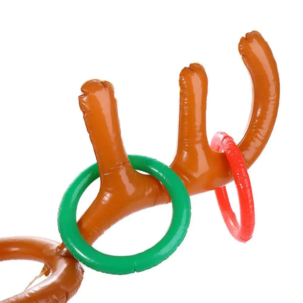 Kids Home Ring Toss New Year Gift Festival Outdoor Christmas Headband Inflated Toys Ferrule Game Inflatable Antler Hat