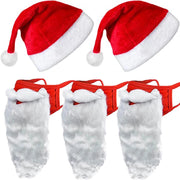 Christmas Hat 3D Santa Claus Beard Masks for Adult Kids Plush Thicken Warm Xmas Cap Christmas New Year Party Festival Supplies