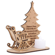 1pc Christmas Tree Ornament Creative Xmas Diy Wooden Decor Electronic Lamp Durable Desktop Festival Craft Xmas Wood Scene