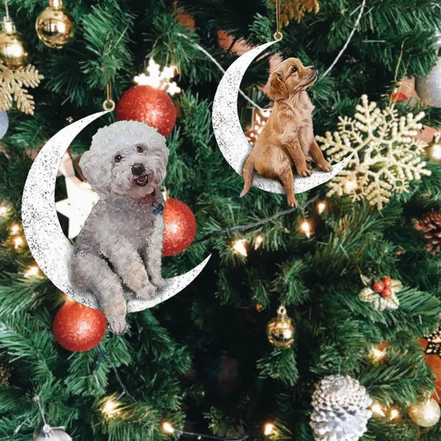 Christmas Decoration Pet Puppy Acrylic Pendant Garland Car Rearview Mirror Dog Hanging Ornaments New Year Tree Home Festoon