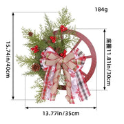 5PCS Christmas Decoration Door Hanging Wooden Roulette Wheel Wreath Christmas Pine Cone Wreath Home Decoration Christmas Gift