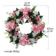 Easter Cross Wreath with Bow Rattan Ring Garland Hanging Ornament for Home Front Door Wall Garden Decoration Art Gift Supplies