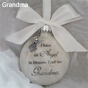 Home Decoration Xmas I Have An Angel In Heaven Memorial Ornament Family Pendant Hanging Ornaments Feather Ball
