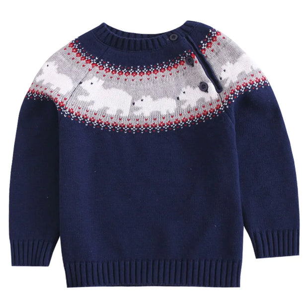 Christmas Sweater for Children,Boys Knitwear,Pullover Cartoon Woolen Knitted Coat,O-Neck Girls Long Sleeve Tops,Sweatshirt