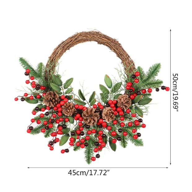 Easter Cross Wreath with Bow Rattan Ring Garland Hanging Ornament for Home Front Door Wall Garden Decoration Art Gift Supplies