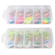 10pcs/box 75mm 3g Fishing Spinner Bait Metal Inline Spinner Lure Combo Metal Spoon Lure Bait Kit fishing hook  pescaria