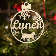 Personalized Wooden Pet Name Paw Print Christmas Ornament Custom Dogs Name Ornaments