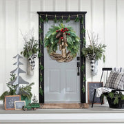 Christmas Simulation Flower Wreath Farmhouse Bohemian Style Flower Wreath Decoration Bell Flower Wreath Door Hanging
