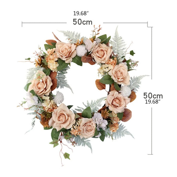 Easter Cross Wreath with Bow Rattan Ring Garland Hanging Ornament for Home Front Door Wall Garden Decoration Art Gift Supplies