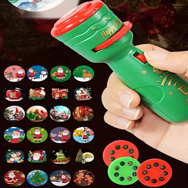 Christmas children's projector small flashlight decoration for creating atmosphere. Twenty-four patterns of toys as Christmas gi