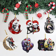 The Nightmare Before Christmas Hanging Ornament Jack And Sally Cartoon Pendant New Year Holidays Party Xmas Tree Decoration