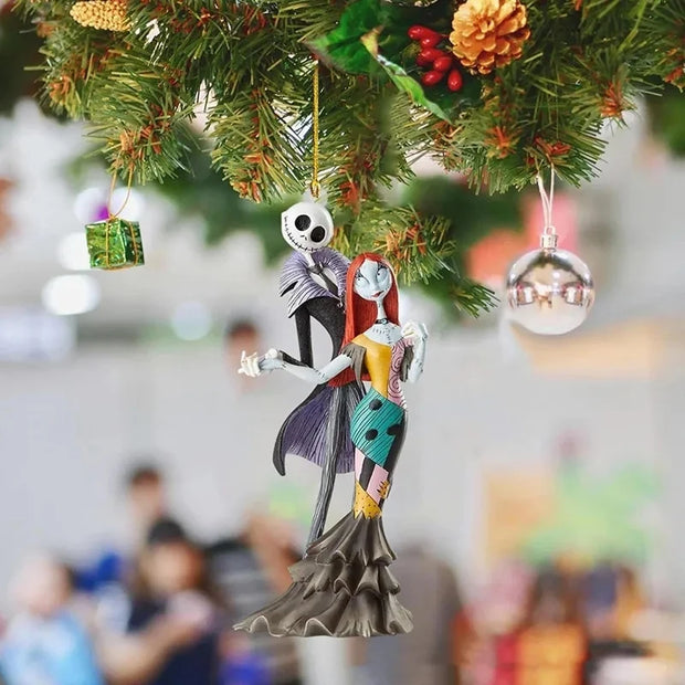 The Nightmare Before Christmas Hanging Ornament Jack And Sally Cartoon Pendant New Year Holidays Party Xmas Tree Decoration