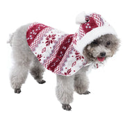 Christmas Pet Cosplay Costume Plush Cat And Dog Clothes Autumn And Winter New Cute Christmas Cloaks Pet Clothes