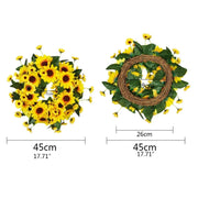 Easter Cross Wreath with Bow Rattan Ring Garland Hanging Ornament for Home Front Door Wall Garden Decoration Art Gift Supplies