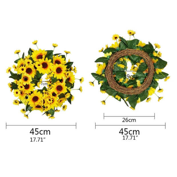 Easter Cross Wreath with Bow Rattan Ring Garland Hanging Ornament for Home Front Door Wall Garden Decoration Art Gift Supplies