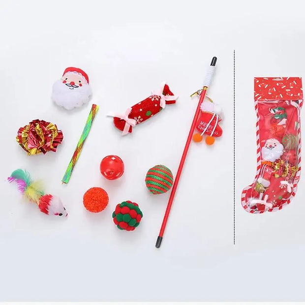 Fashion Christmas Pet Toys Cat Cute Funny Toy Sets New Year Gifts Hot Sale Simple 2024