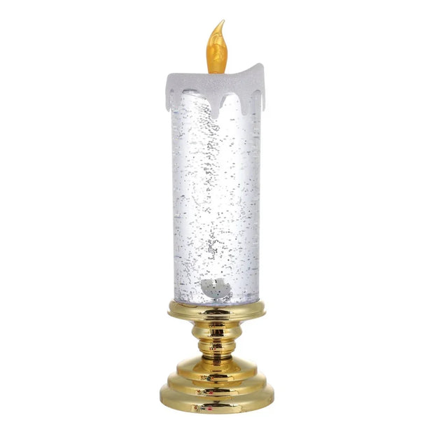 New LED Christmas Candle LED Flameless Candle Light Swirling Glitter Colorful Fantasy Crystal Night Lights Xmas Party Home Decor