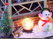 Christmas House Mini Dollhouse Kit Mini Assembled Model Bookshelf DIY Handmade Toy Set, Suitable for Adult Christmas Gifts