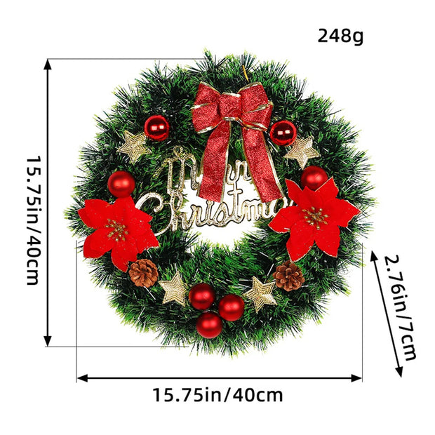 Christmas Garlands With Pinecones Red Berries Artificial Christmas Wreaths For Home Xmas Tree Stairs Door New Year Decoration