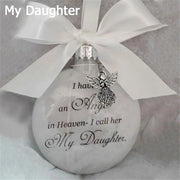 Home Decoration Xmas I Have An Angel In Heaven Memorial Ornament Family Pendant Hanging Ornaments Feather Ball