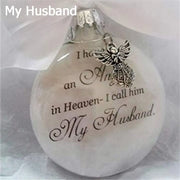 Home Decoration Xmas I Have An Angel In Heaven Memorial Ornament Family Pendant Hanging Ornaments Feather Ball