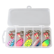 10pcs/box 75mm 3g Fishing Spinner Bait Metal Inline Spinner Lure Combo Metal Spoon Lure Bait Kit fishing hook  pescaria