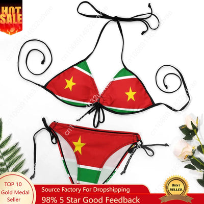 Flag of Guadeloupe Bikini Top Quality Sexy Women's Bikinis Humor Graphic Party Vintage Swimsuit