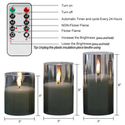 LED Lights for Home Electronic Candle LED Candle Decoration LED Glass Candle Full Set Remote Control Timer for Christmas Wedding