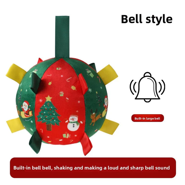 Christmas Dog Toy Balls Teething Relief Self-Entertaining Fun Durable Plush Anti-Boredom Interactive Play Toys Pet Supplies