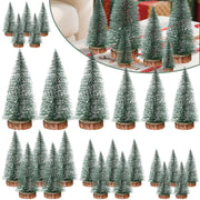 Christmas Decorations Mini Trees Artificial Tree Bottle Brush Trees Wooden Base Decor Party Home Table Craft Shop Window
