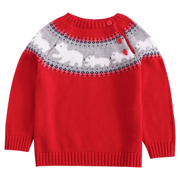 Christmas Sweater for Children,Boys Knitwear,Pullover Cartoon Woolen Knitted Coat,O-Neck Girls Long Sleeve Tops,Sweatshirt