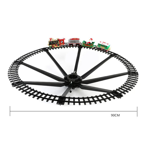 Christmas Train Set with Realistic Sound and Light Railway Car Battery Operated Festive Tree Decoration Toy New Year Gifts