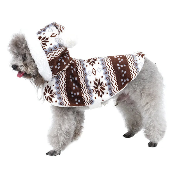 Christmas Pet Cosplay Costume Plush Cat And Dog Clothes Autumn And Winter New Cute Christmas Cloaks Pet Clothes