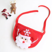 Christmas Puppy Dog Cat Costume Xmas Cat Santa Elk Hat with Bandana Bib Scarf Set Cat Accessories Pet Holiday Dress Up Supplies