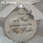 Home Decoration Xmas I Have An Angel In Heaven Memorial Ornament Family Pendant Hanging Ornaments Feather Ball