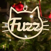 Personalized Wooden Pet Name Paw Print Christmas Ornament Custom Dogs Name Ornaments