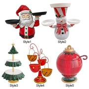 1Pc Christmas Tree Dessert Table Fruit Plate Double Layer Cake Stand Holiday Party Candy Plate Snack Tray Xmas Snack Rack Holder