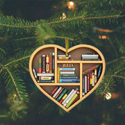 Christmas Decorations 2D Library Bookshelf Heart Ornament Lovers Heart Ornament Creative Cute Navidad 2D Bookworm Decorations