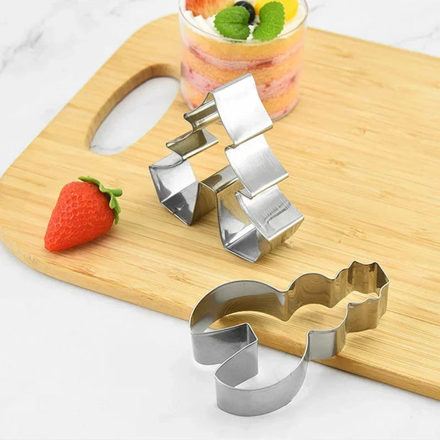 8/10/18/24pcs Christmas Gingerbread House Cookie Cutter Set Stainless Steel Baking Mold Xmas Biscuit Party Decorations Supplies