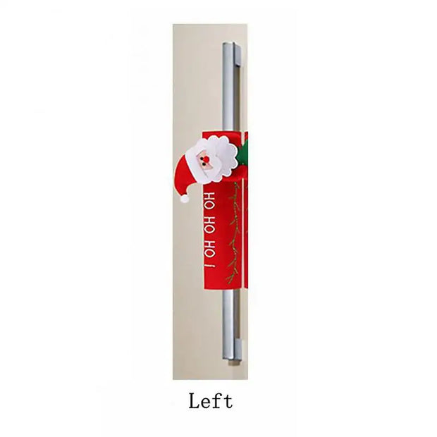 Christmas Handle Covers For Fridge Microwave Oven Santa Claus Dishwasher Door Handle Cover Xmas Party New Year Decoration