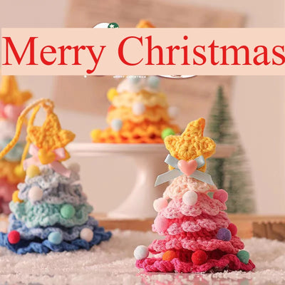 Christmas Tree Car Ornament Christmas Tree Knit Hand-knitted Gift Creative Ornament Home Decoration Christmas Gift Birthday Gift