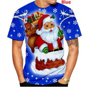 Christmas Men's Fashion Tshirt 3D Printed T-shirt Christmas Short Sleeve Unisex Casual Santa Claus Cartoon Tee Funny Kids Gift