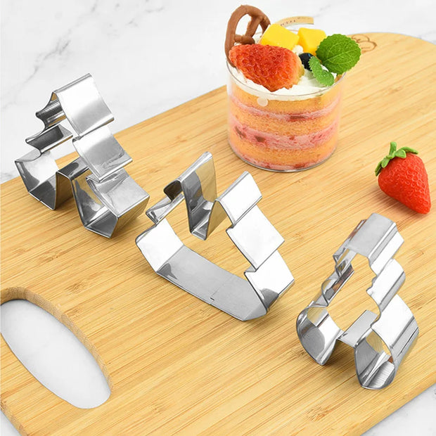 8/10/18/24pcs Christmas Gingerbread House Cookie Cutter Set Stainless Steel Baking Mold Xmas Biscuit Party Decorations Supplies