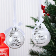 Home Decoration Xmas I Have An Angel In Heaven Memorial Ornament Family Pendant Hanging Ornaments Feather Ball