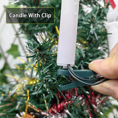 Christmas Candle Solar String Light 12PC/Set Indoor Outdoor Clip On Sun Candle Lamp For Garden Tree Wedding Party Birthday Decor